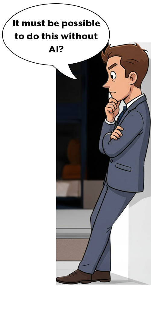 Peppol Commerce doesn't use AI but rather relies on standardized processes